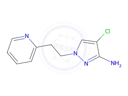 Chemical structure of 4-Chloro-1-(2-(pyridin-2-yl)ethyl)-1h-pyrazol-3-amine