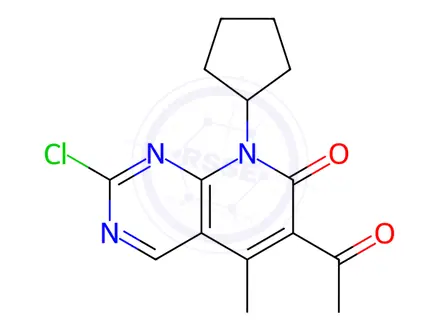 Chemical structure of 6-Acetyl-2-chloro-8-cyclopentyl-5-methylpyrido[2,3-d]pyrimidin-7(8H)-one