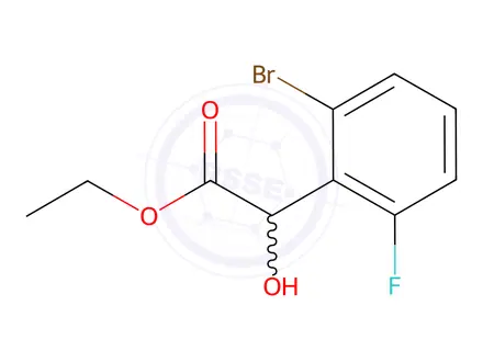 Chemical structure of Ethyl 2-bromo-6-fluoro-α-hydroxybenzeneacetate