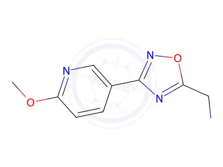 Chemical structure of (3-(6-Methoxypyridin-3-yl)-1,2,4-oxadiazol-5-yl)methanamine