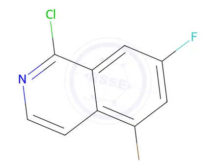Chemical structure of 5-bromo-1-chloro-7-fluoro-isoquinoline