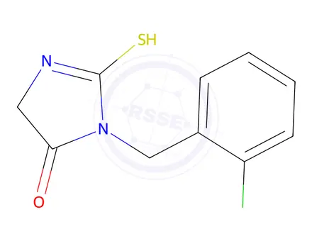 Chemical structure of 1-[(2-chlorophenyl)methyl]-2-sulfanyl-4,5-dihydro-1h-imidazol-5-one