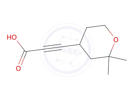 Chemical structure of 3-(2,2-dimethyltetrahydropyran-4-yl)prop-2-ynoic acid