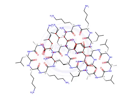 Chemical structure of H-PHE-ALA-LEU-ALA-LEU-LYS-ALA-LEU-LYS-LYS-ALA-LEU-LYS-LYS-LEU-LYS-LYS-ALA-LEU-LYS-LYS-ALA-LEU-OH