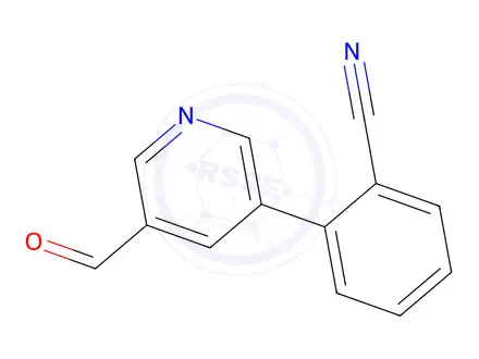 Chemical structure of 2-(5-Formylpyridin-3-yl)benzonitrile