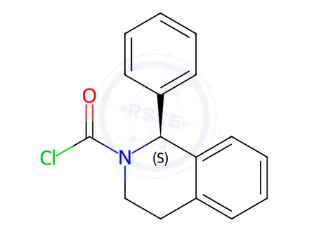Chemical structure of (1S)-3,4-Dihydro-1-phenyl-2(1H)-isoquinolinecarbonyl chloride