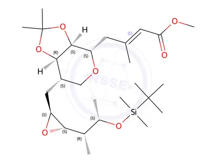 Chemical structure of 2-O-tert-Butyldimethylsilyl-6,7-O-(1-methylethylene)-monic Acid A Methyl Ester
