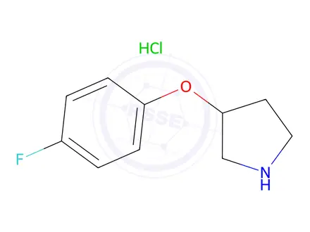 Chemical structure of (R)-3-(4-Fluorophenoxy)pyrrolidine Hydrochloride