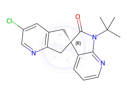 Chemical structure of (R)-1'-(tert-Butyl)-3-chloro-5,7-dihydrospiro[cyclopenta[b]pyridine-6,3'-pyrrolo[2,3-b]pyridin]-2'(1'H)-one