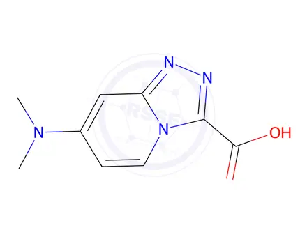 Chemical structure of 7-(dimethylamino)-[1,2,4]triazolo[4,3-a]pyridine-3-carboxylic acid
