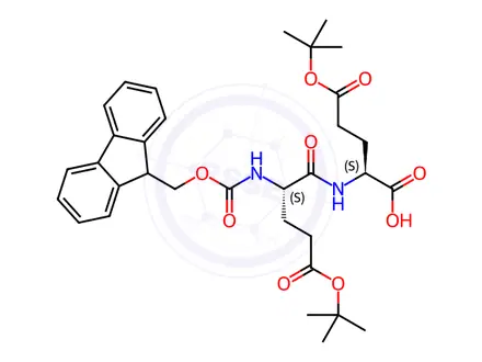 Chemical structure of Fmoc-Glu(OtBu)-Glu(OtBu)-OH