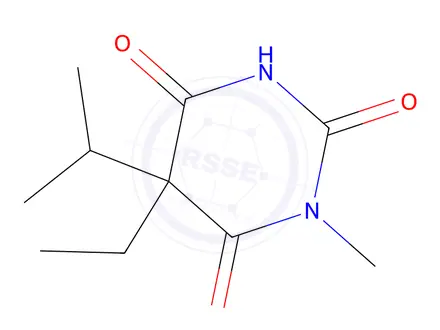 Chemical structure of 5-Ethyl-5-isopropyl-1-methylbarbituric acid