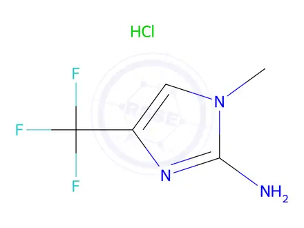 Chemical structure of 1-Methyl-4-(trifluoromethyl)-1H-imidazol-2-amine hydrochloride