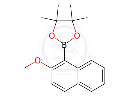 Chemical structure of 2-(2-methoxynaphthalen-1-yl)-4,4,5,5-tetramethyl-1,3,2-dioxaborolane