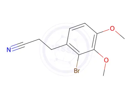 Chemical structure of 3-(2-bromo-3,4-dimethoxyphenyl)propanenitrile