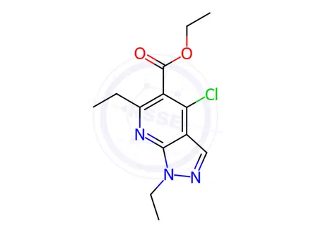 Chemical structure of Ethyl 4-chloro-1,6-diethyl-1H-pyrazolo[3,4-b]pyridine-5-carboxylate