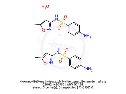 Chemical structure of 4-Amino-N-(5-methylisoxazol-3-yl)benzenesulfonamide hydrate