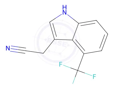 Chemical structure of 2-(4-(Trifluoromethyl)-1H-indol-3-yl)acetonitrile