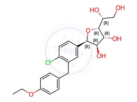 Chemical structure of (1R)-1,4-Ahydro Dapagliflozin