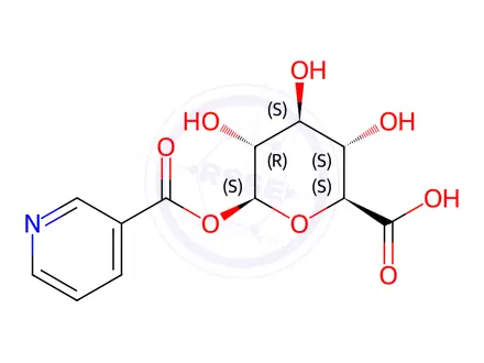 Chemical structure of Nicotinic Acid Acyl-β-D-glucuronide
