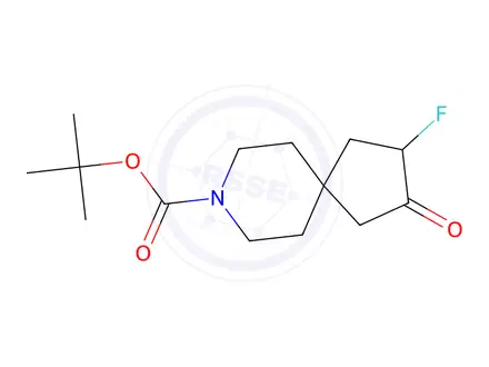 Chemical structure of tert-butyl 2-fluoro-3-oxo-8-azaspiro[4.5]decane-8-carboxylate