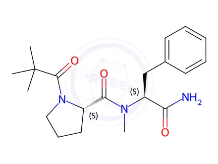 Chemical structure of (S)-N-((S)-1-Amino-1-oxo-3-phenylpropan-2-yl)-N-methyl-1-pivaloylpyrrolidine-2-carboxamide