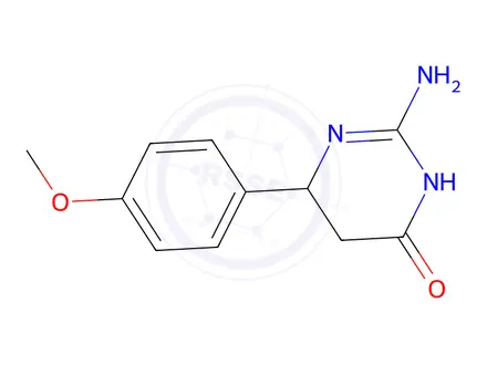 Chemical structure of 2-Amino-6-(4-methoxyphenyl)-5,6-dihydropyrimidin-4(3H)-one