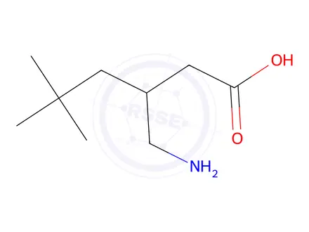 Chemical structure of 3-(Aminomethyl)-5,5-dimethylhexanoic acid
