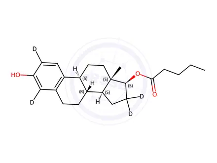 Chemical structure of 17β-Estradiol-2,4,16,16-d4 17-Pentanoate
