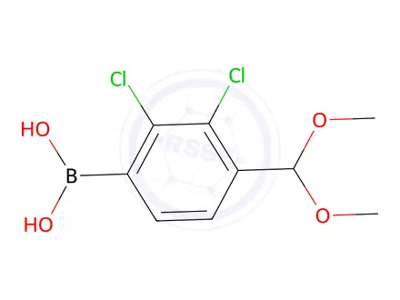 Chemical structure of 2,3-Dichloro-4-(dimethoxymethyl)phenylboronic acid