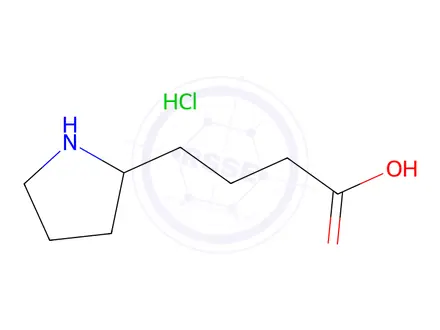 Chemical structure of 4-(pyrrolidin-2-yl)butanoic acid hydrochloride