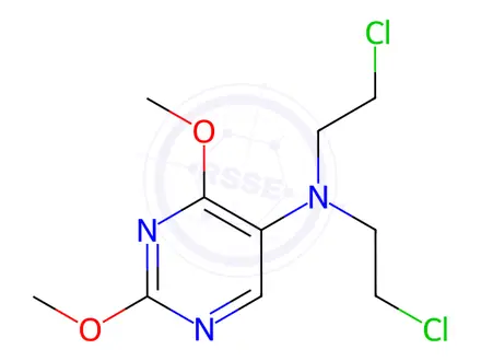 Chemical structure of N,N-Bis(2-chloroethyl)-2,4-dimethoxypyrimidin-5-amine