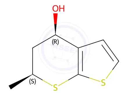 Chemical structure of (4R,6S)-6-Methyl-5,6-dihydro-4H-thieno[2,3-b]thiopyran-4-ol