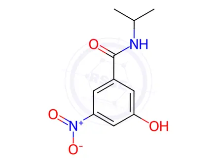 Chemical structure of Benzamide, 3-hydroxy-N-(1-methylethyl)-5-nitro-