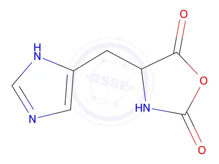 Chemical structure of 4-(1H-imidazol-4-ylmethyl)oxazolidine-2,5-dione