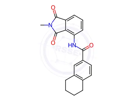 Chemical structure of N-(2-methyl-1,3-dioxoisoindolin-4-yl)-5,6,7,8-tetrahydronaphthalene-2-carboxamide