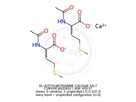 Chemical structure of DL-ACETYLMETHIONINE CALCIUM SALT