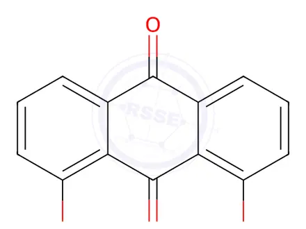 Chemical structure of 9,10-Dioxo-9,10-dihydroanthracene-1,8-diyl dipropionate