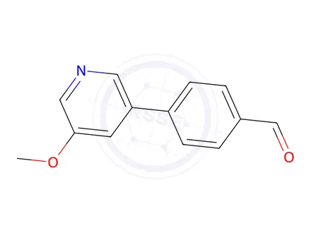 Chemical structure of 4-(5-Methoxypyridin-3-yl)benzaldehyde