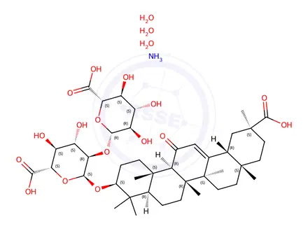 Chemical structure of Glycyrrhizic acid ammonium salt trihydrate
