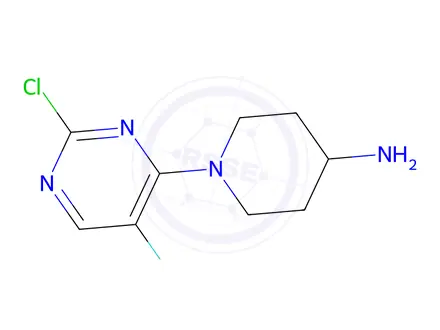 Chemical structure of 1-(2-Chloro-5-fluoropyrimidin-4-yl)piperidin-4-amine