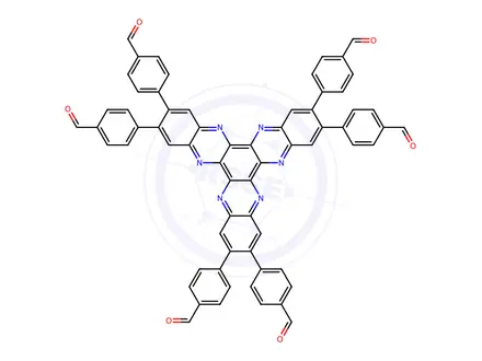 Chemical structure of 2,3,8,9,14,15-hexa(4-formylphenyl)diquinoxalino[2,3-a:2’,3’-c]phenazine