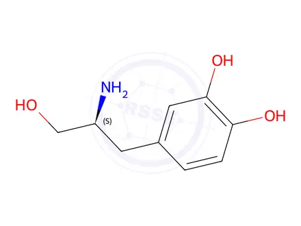 Chemical structure of (S)-4-(2-Amino-3-hydroxypropyl)benzene-1,2-diol