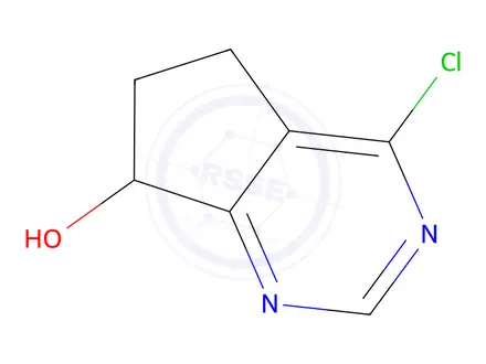Chemical structure of 4-Chloro-6,7-dihydro-5H-cyclopenta[d]pyrimidin-7-ol