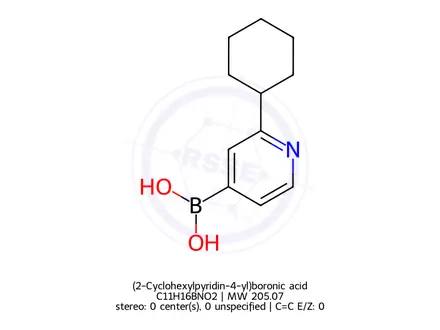 Chemical structure of (2-Cyclohexylpyridin-4-yl)boronic acid