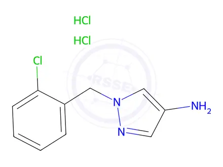 Chemical structure of 1-(2-CHLORO-BENZYL)-1H-PYRAZOL-4-YLAMINE DIHYDROCHLORIDE