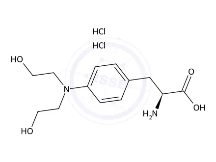 Chemical structure of Melphalan EP Impurity A DiHCl (Dihydroxy Melphalan DiHCl)
