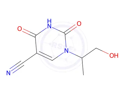 Chemical structure of 1-(1-Hydroxypropan-2-yl)-2,4-dioxo-1,2,3,4-tetrahydropyrimidine-5-carbonitrile