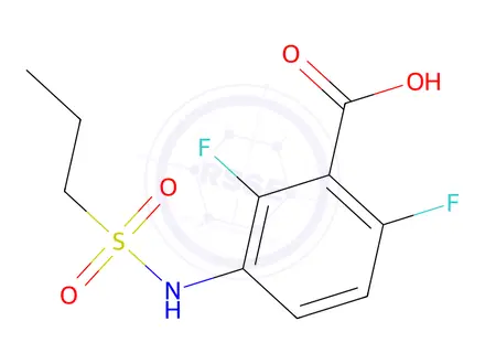 Chemical structure of 2,6-Difluoro-3-(propylsulfonamido)benzoic Acid