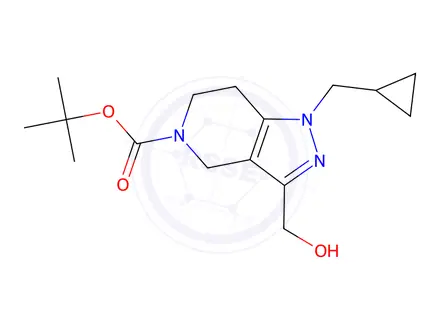 Chemical structure of tert-Butyl 1-(cyclopropylmethyl)-3-(hydroxymethyl)-6,7-dihydro-1H-pyrazolo[4,3-c]pyridine-5(4H)-carboxylate